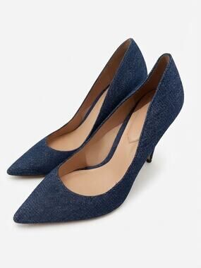 ALDO Denim Blue Stiletto Pumps Pointed Toe High Heels Womens Size 7.5 Chic glam